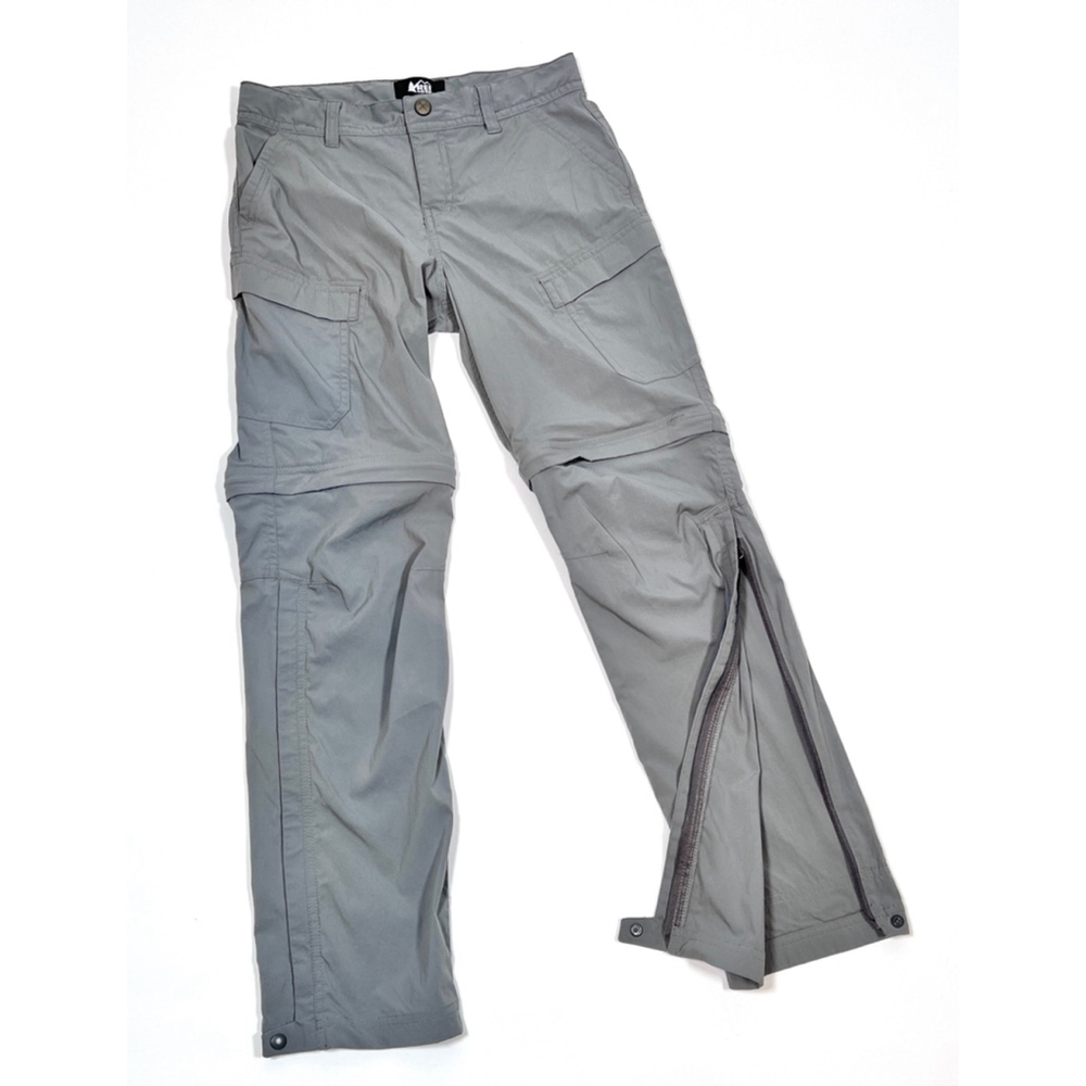 REI Co-op Kids Pants Gray Pants Outdoor Hiking Convertsble Shorts Medium (10-12)